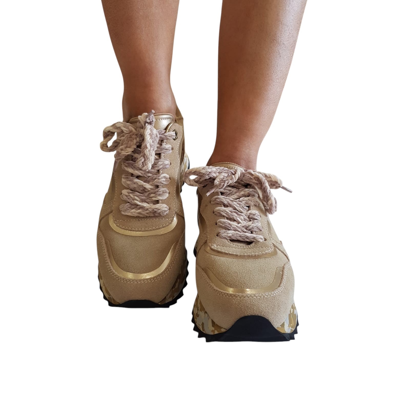 Apepazza Sneakers Donna Camoscio Beige www.offidani.it