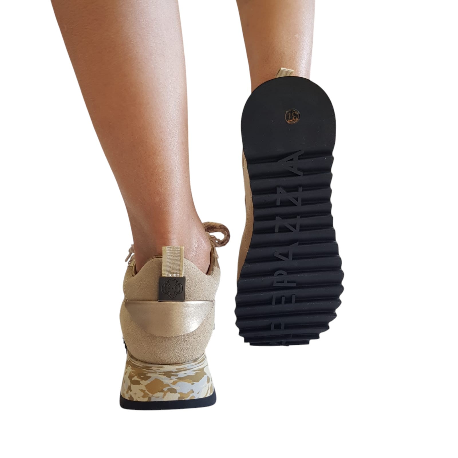 Apepazza Sneakers Donna Camoscio Beige www.offidani.it