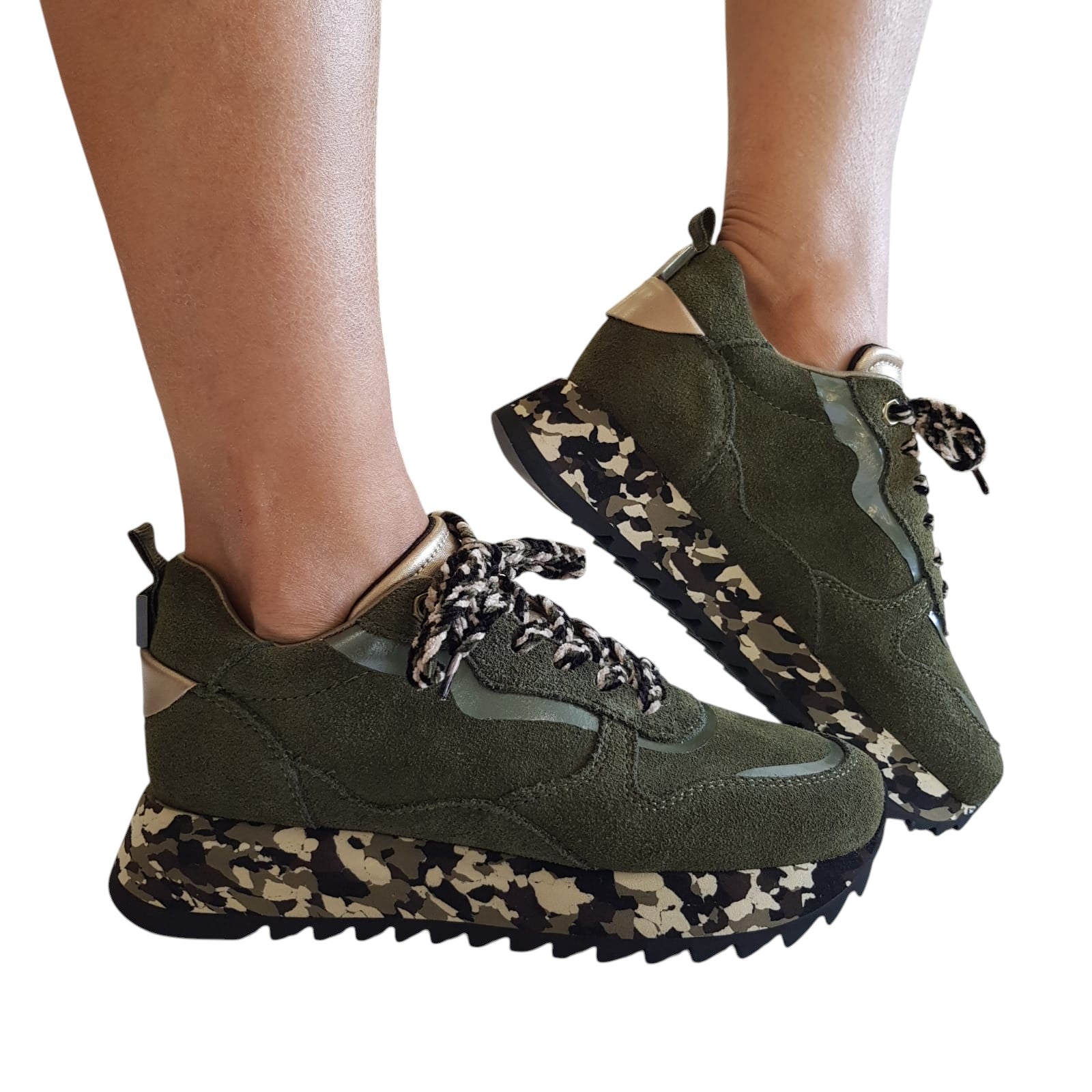 Apepazza Sneakers Donna Camoscio Verde www.offidani.it