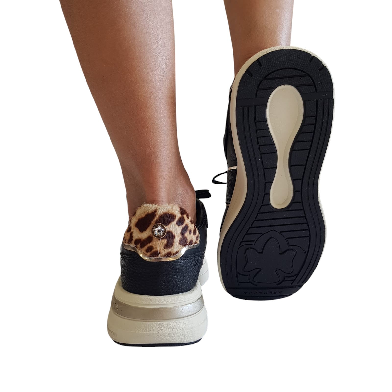 Apepazza Sneakers Donna Pelle Nero www.offidani.it