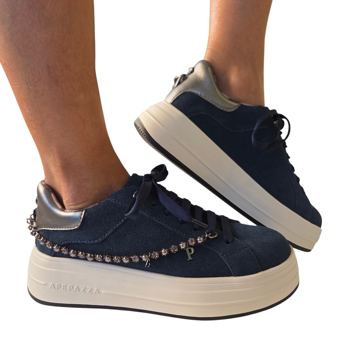 Apepazza sneaker donna camoscio blu' www.offidani.it
