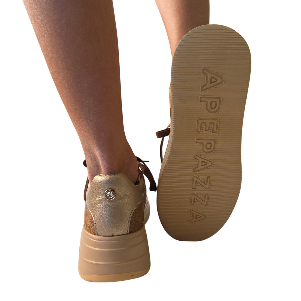 Apepazza sneaker donna camoscio cuoio www.offidani.it