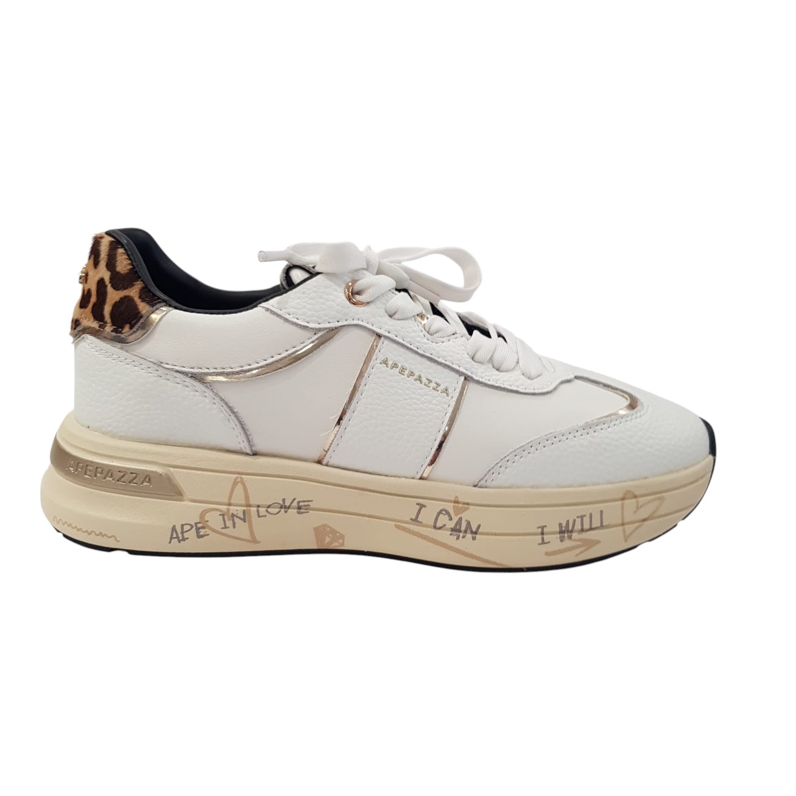 Apepazza Sneakers Donna Pelle Bianco www.offidani.it