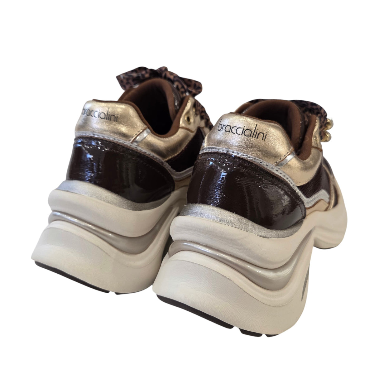 Braccialini sneaker donna pelle marrone www.offidani.it