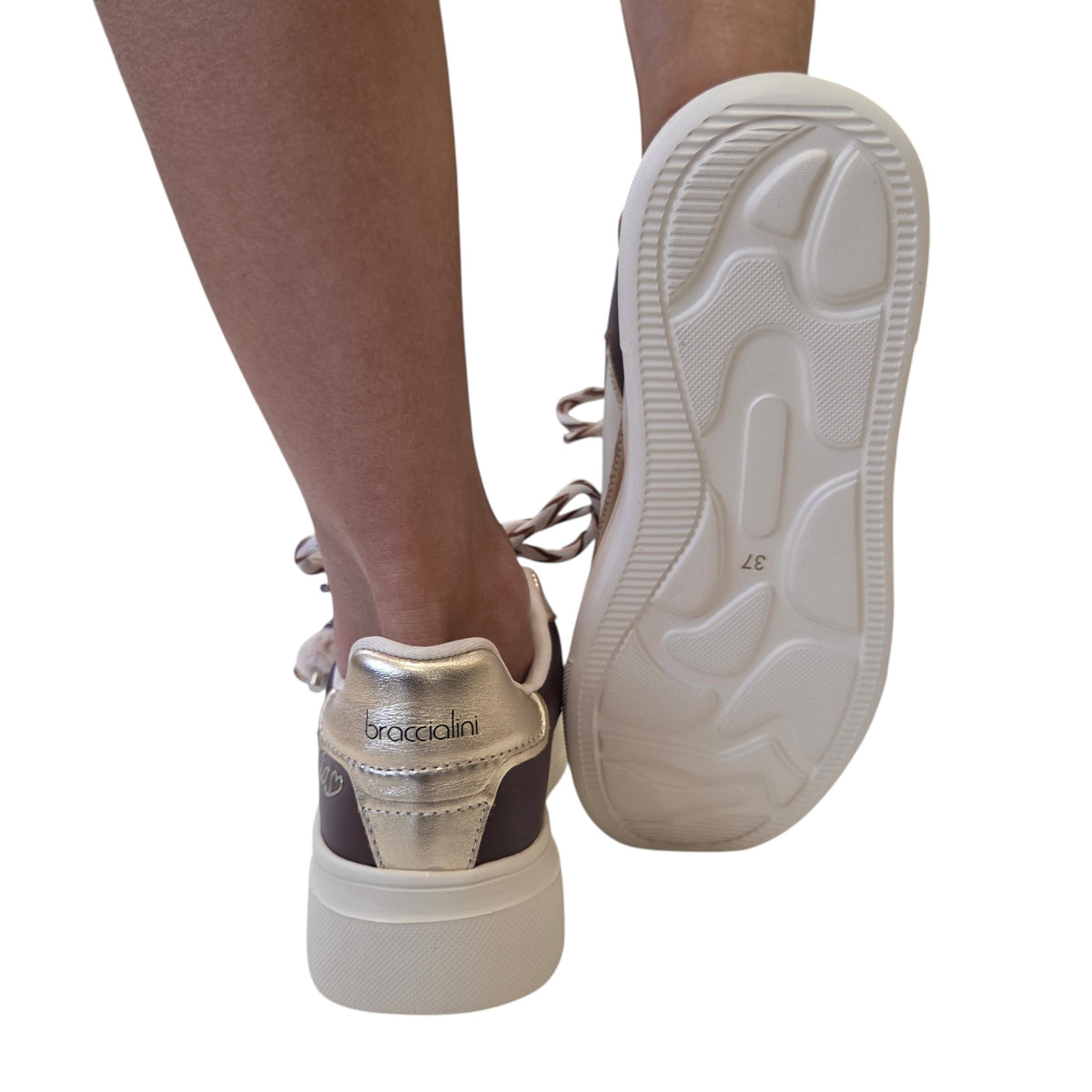Braccialini sneaker donna pelle bordeaux www.offidani.it