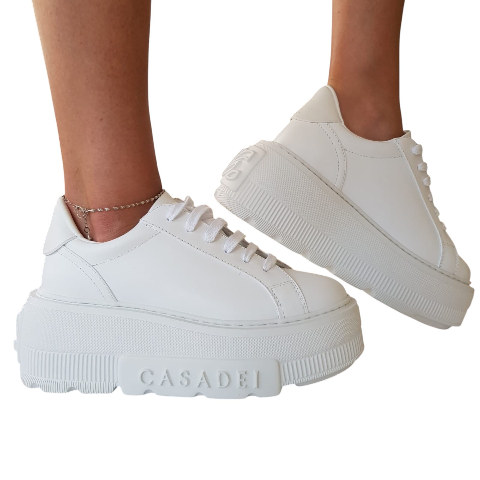 Casadei Sneakers Donna Pelle White www.offidani.it
