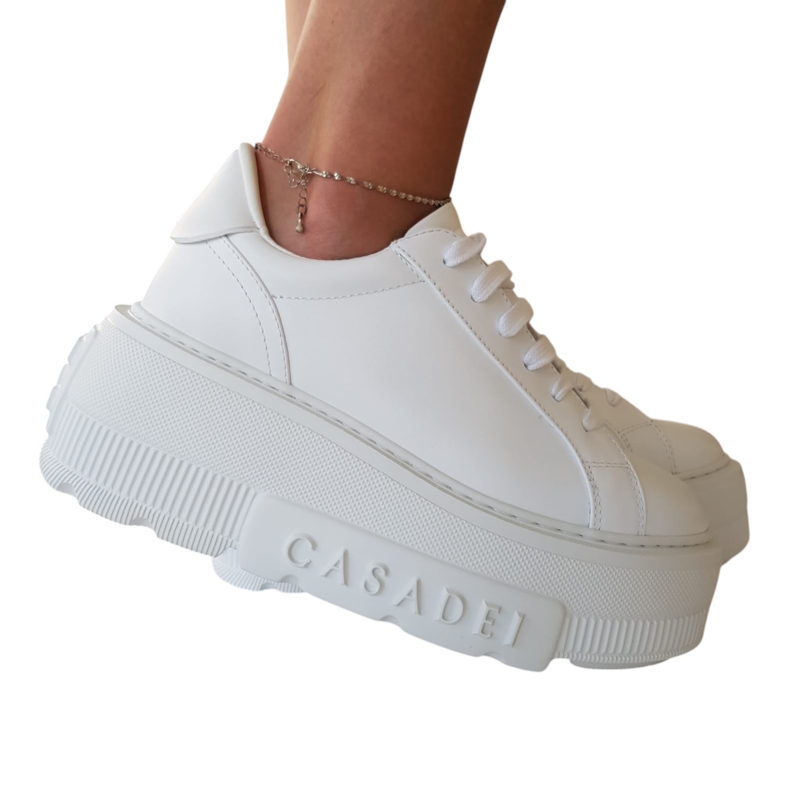 Casadei Sneakers Donna Pelle White www.offidani.it