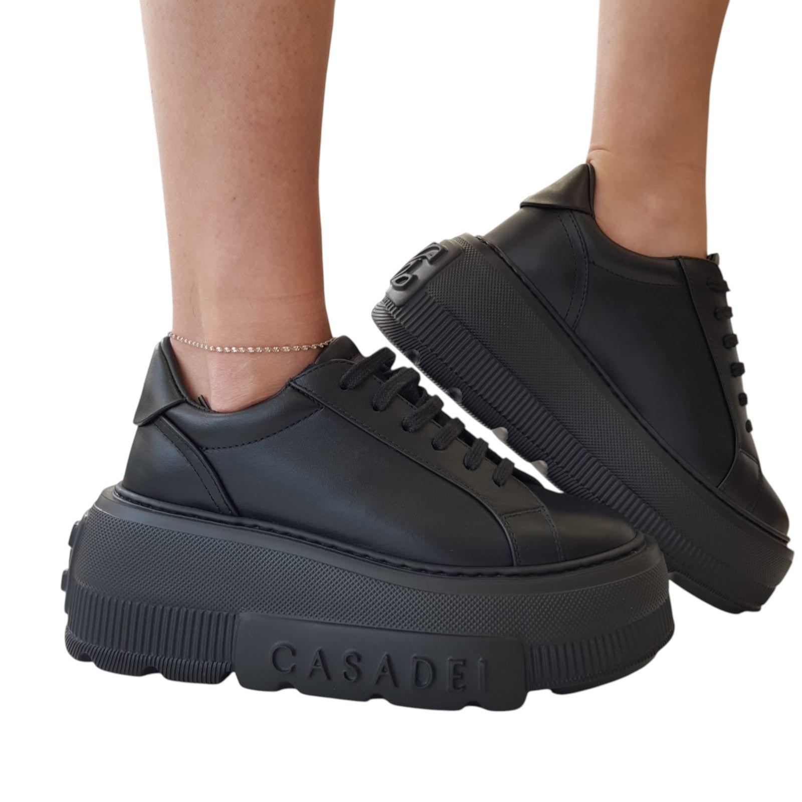 Casadei Sneakers Donna Pelle Black www.offidani.it