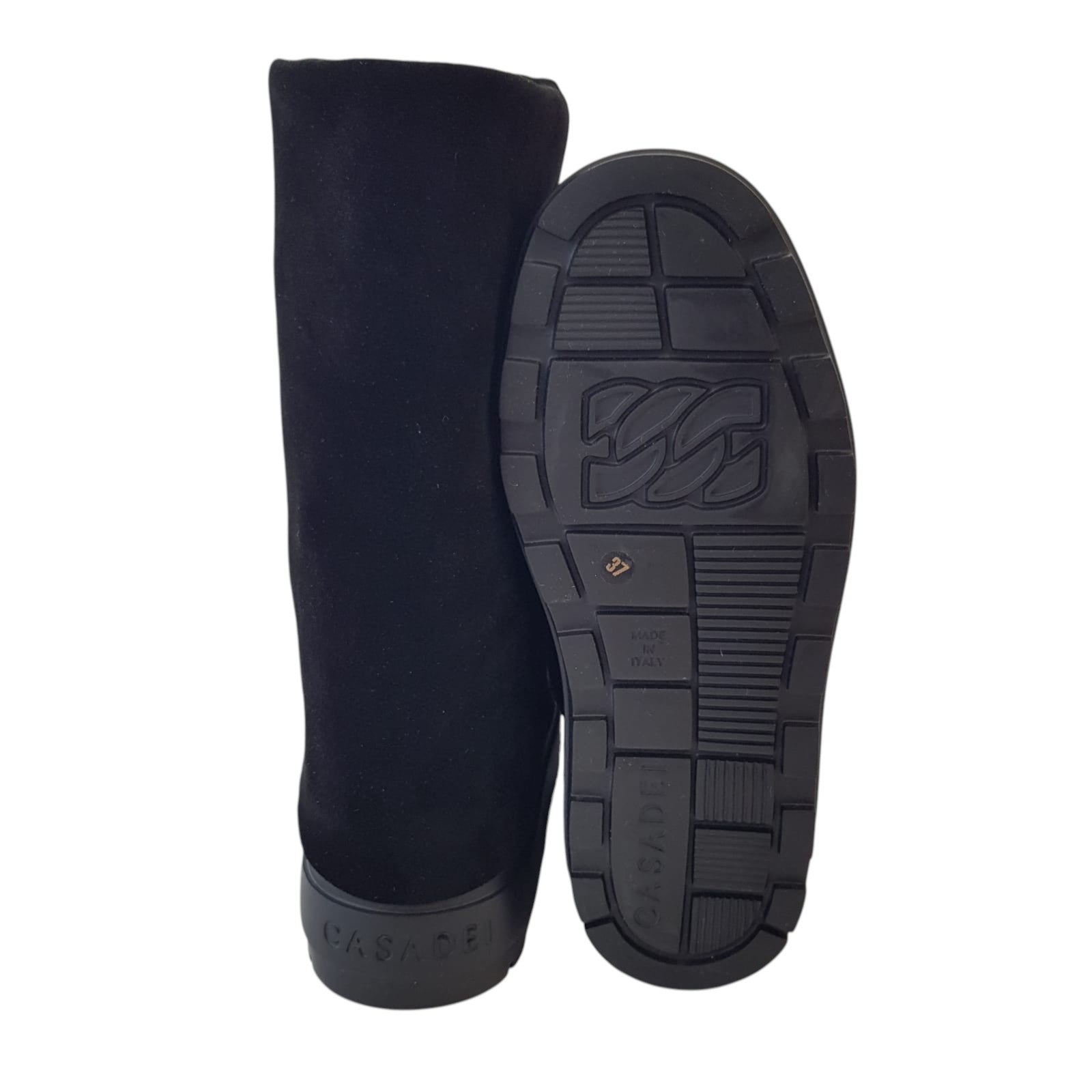 Casadei Stivale Donna Camoscio e Pelle Black Zeppa Interna www.offidani.it