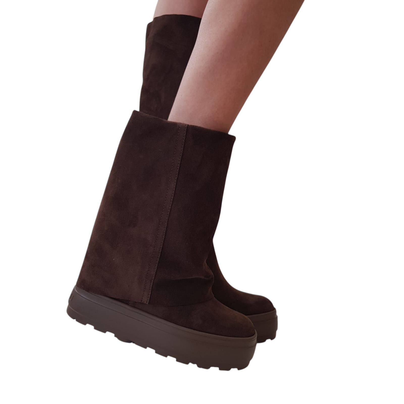 Casadei Stivale Donna Pelle Camoscio Testa di Moro Zeppa Interna www.offidani.it