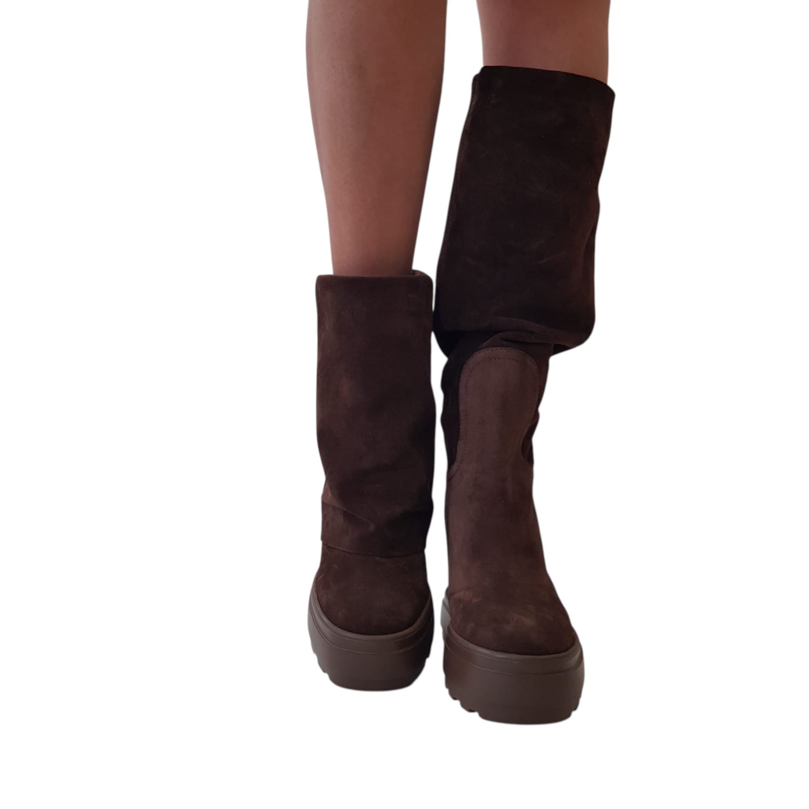 Casadei Stivale Donna Pelle Camoscio Testa di Moro Zeppa Interna www.offidani.it