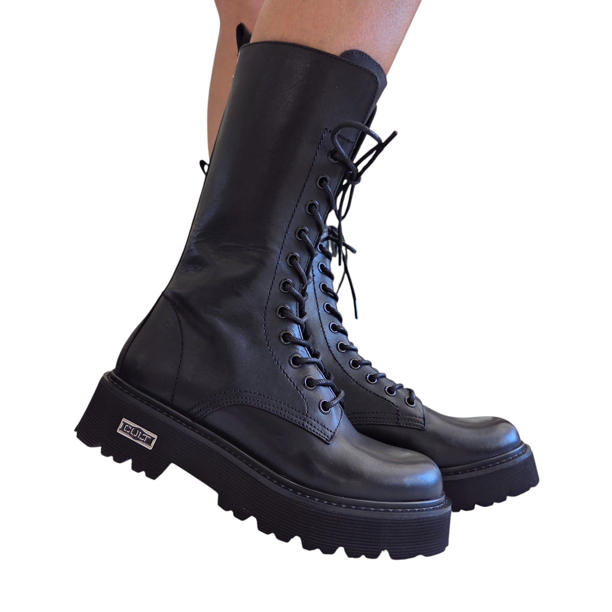 Cult Stivaletto Tronchetto Anfibio Donna Nero www.offidani.it