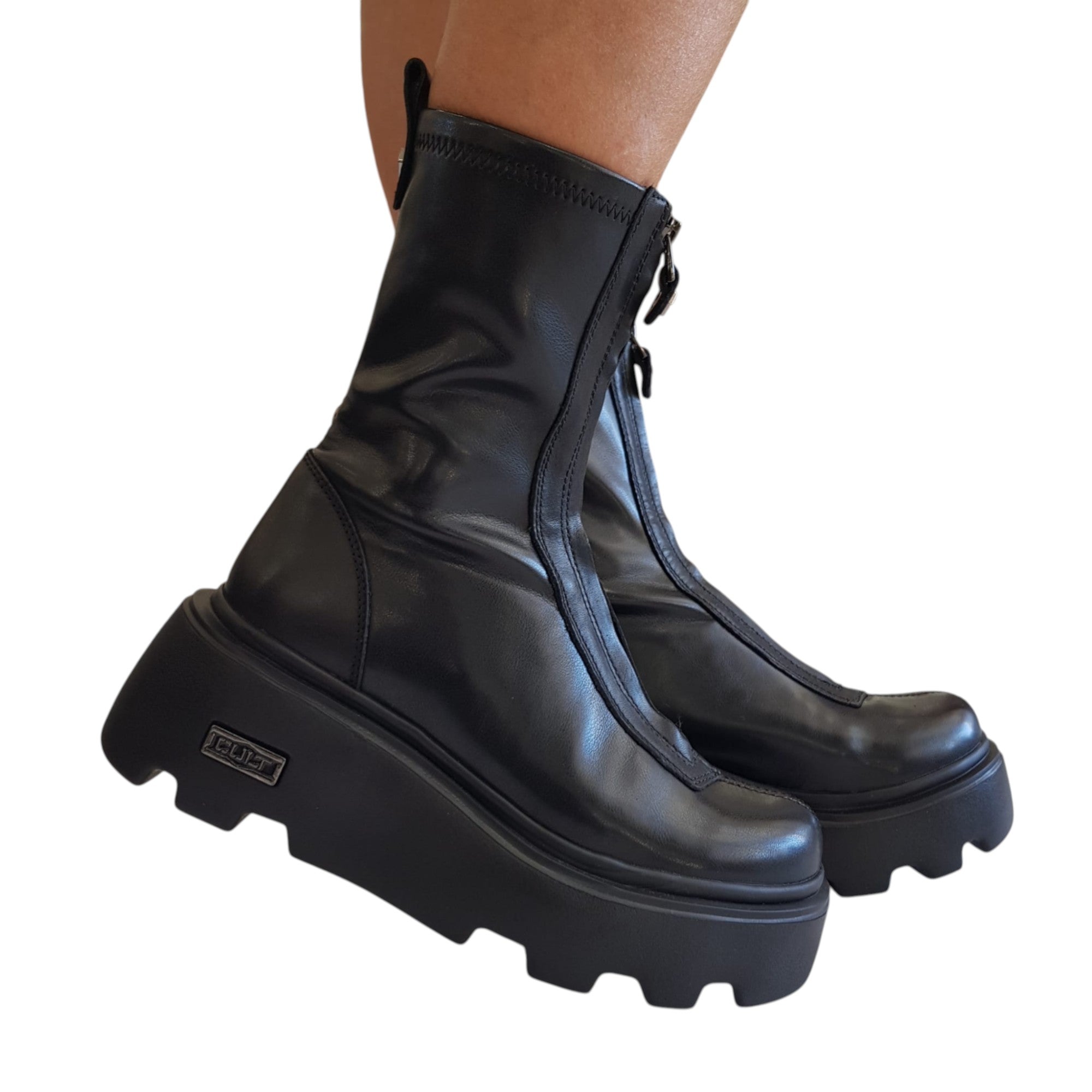 Cult Stivaletto Tronchetto Anfibio Donna Nero www.offidani.it