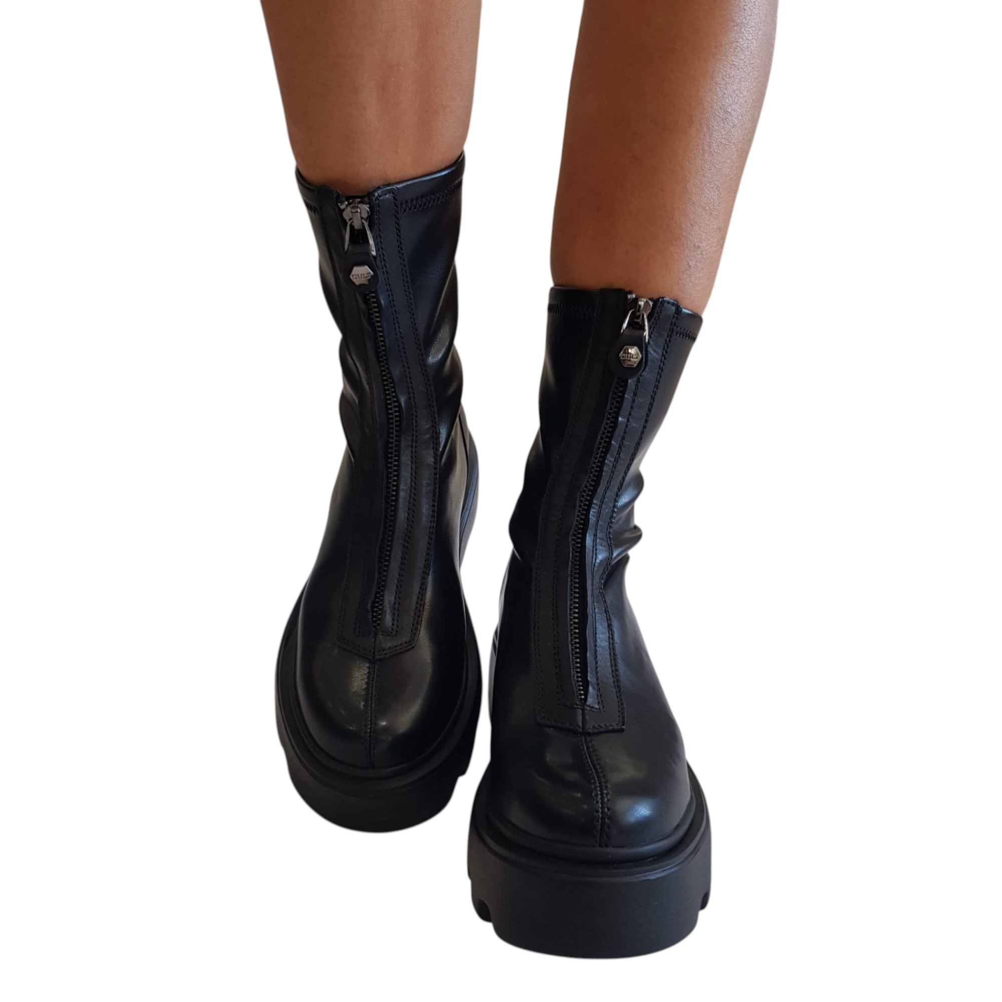 Cult Stivaletto Tronchetto Anfibio Donna Nero www.offidani.it