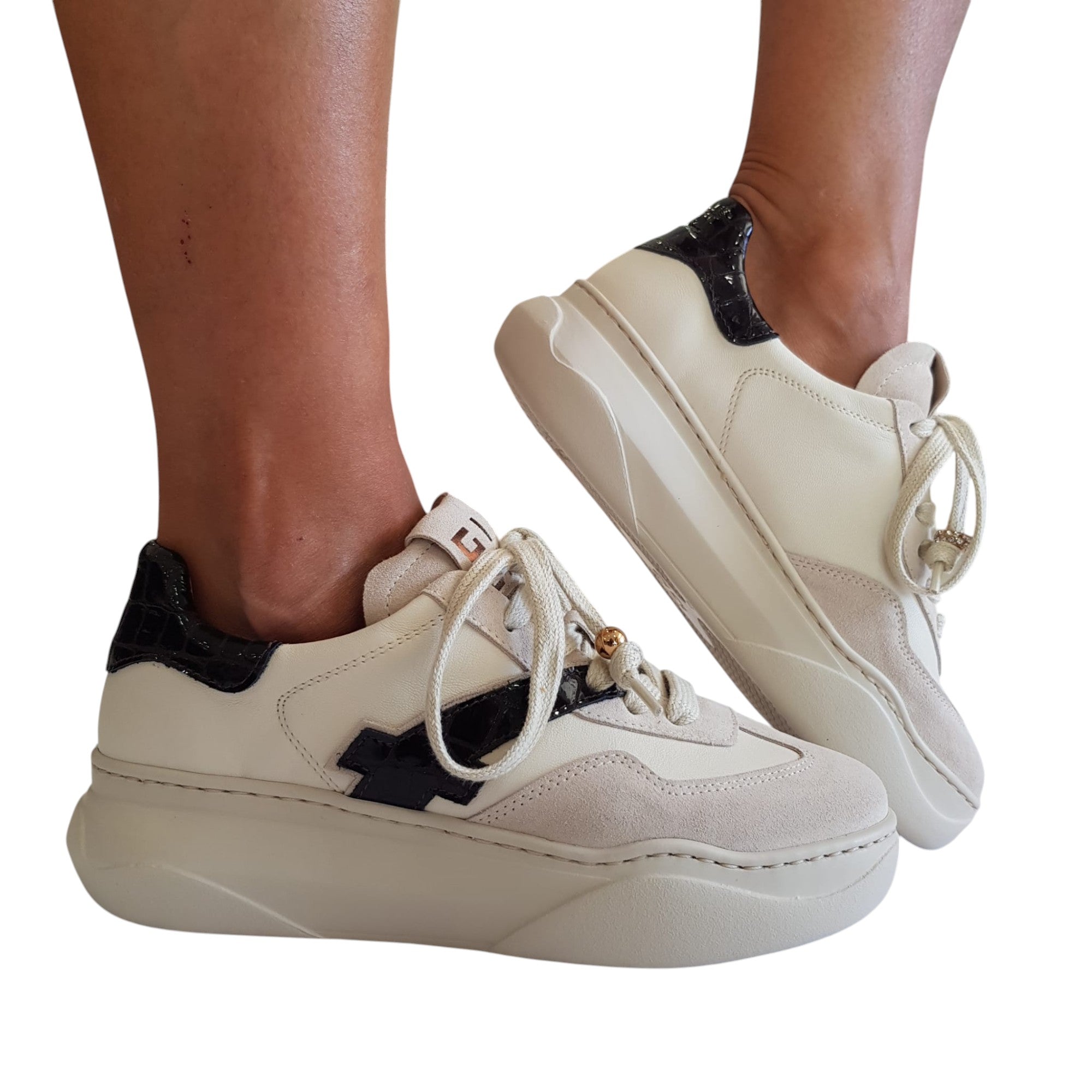 Gio+ Sneakers Donna Pelle Camoscio Beige www.offidani.it