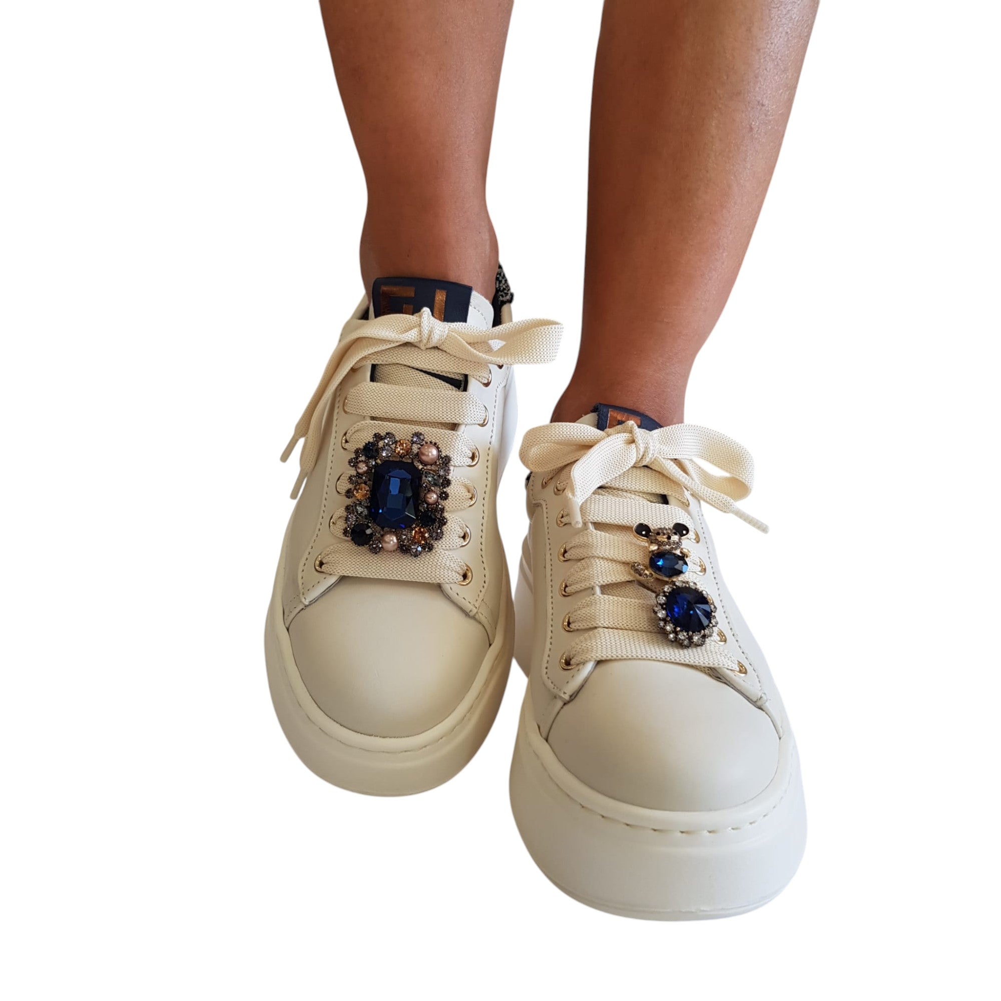 Gio+ Sneakers Donna Pelle Beige www.offidani.it