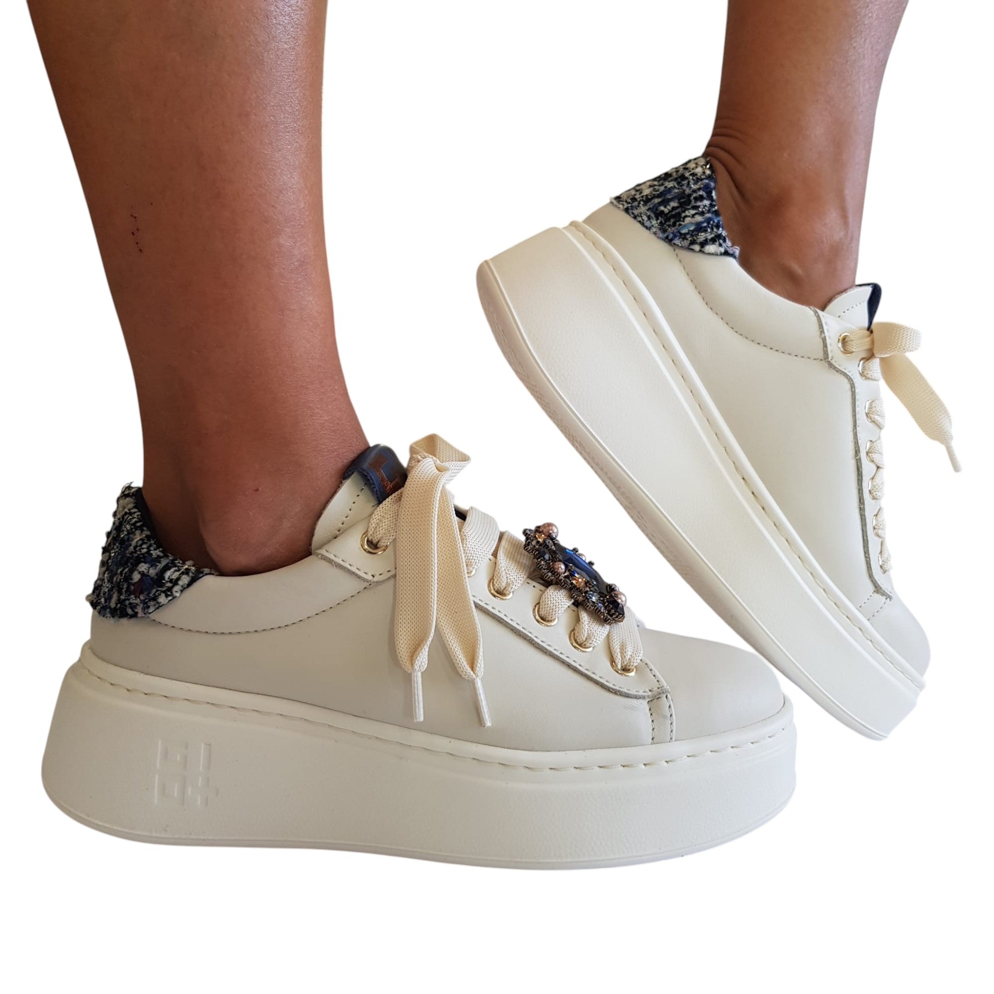 Gio+ Sneakers Donna Pelle Beige www.offidani.it