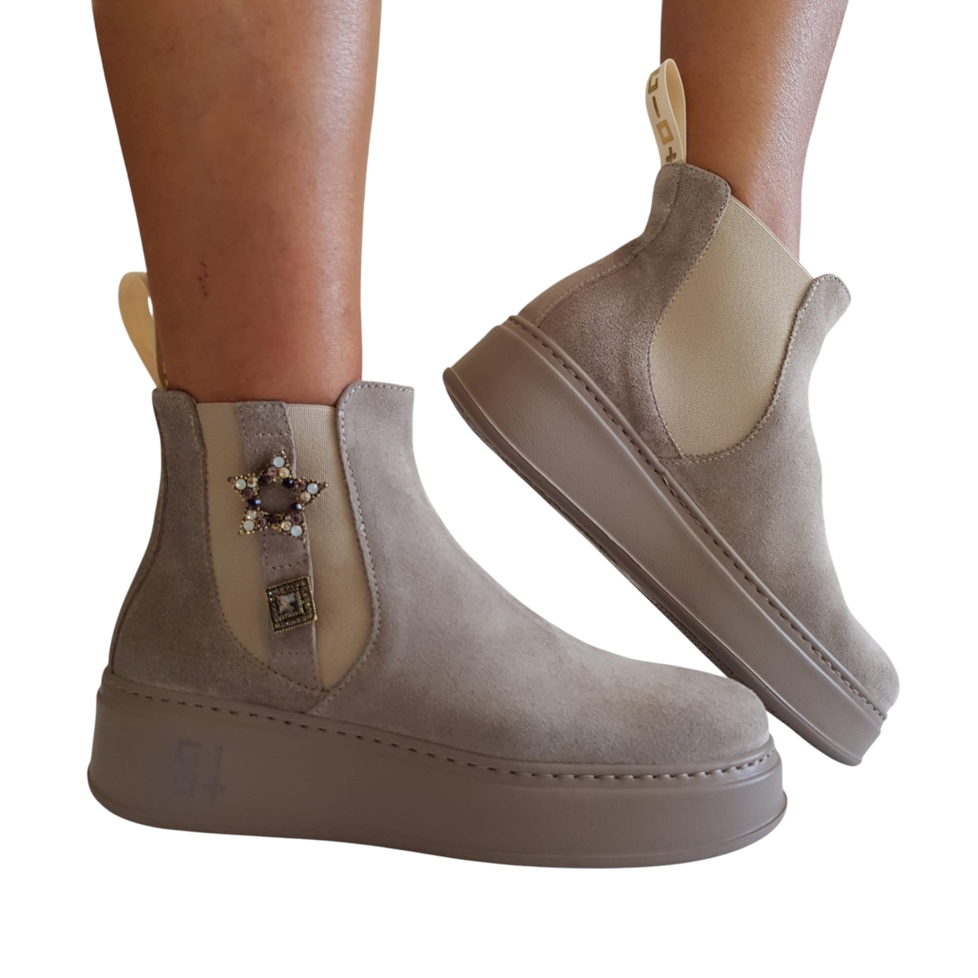 Gio+ Tronchetto Donna Camoscio Tortora www.offidani.it