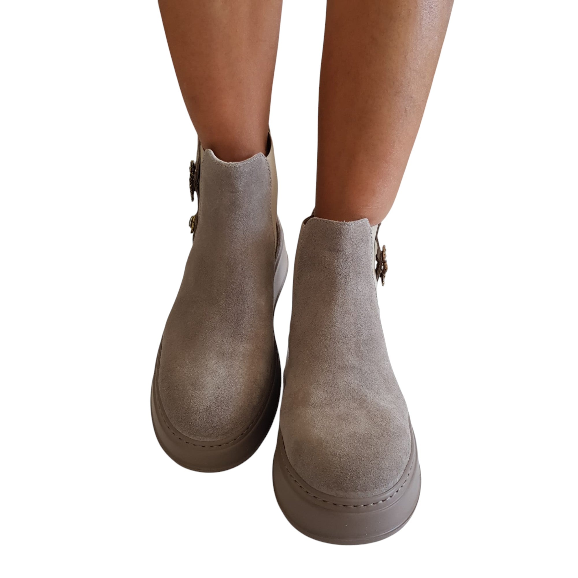 Gio+ Tronchetto Donna Camoscio Tortora www.offidani.it