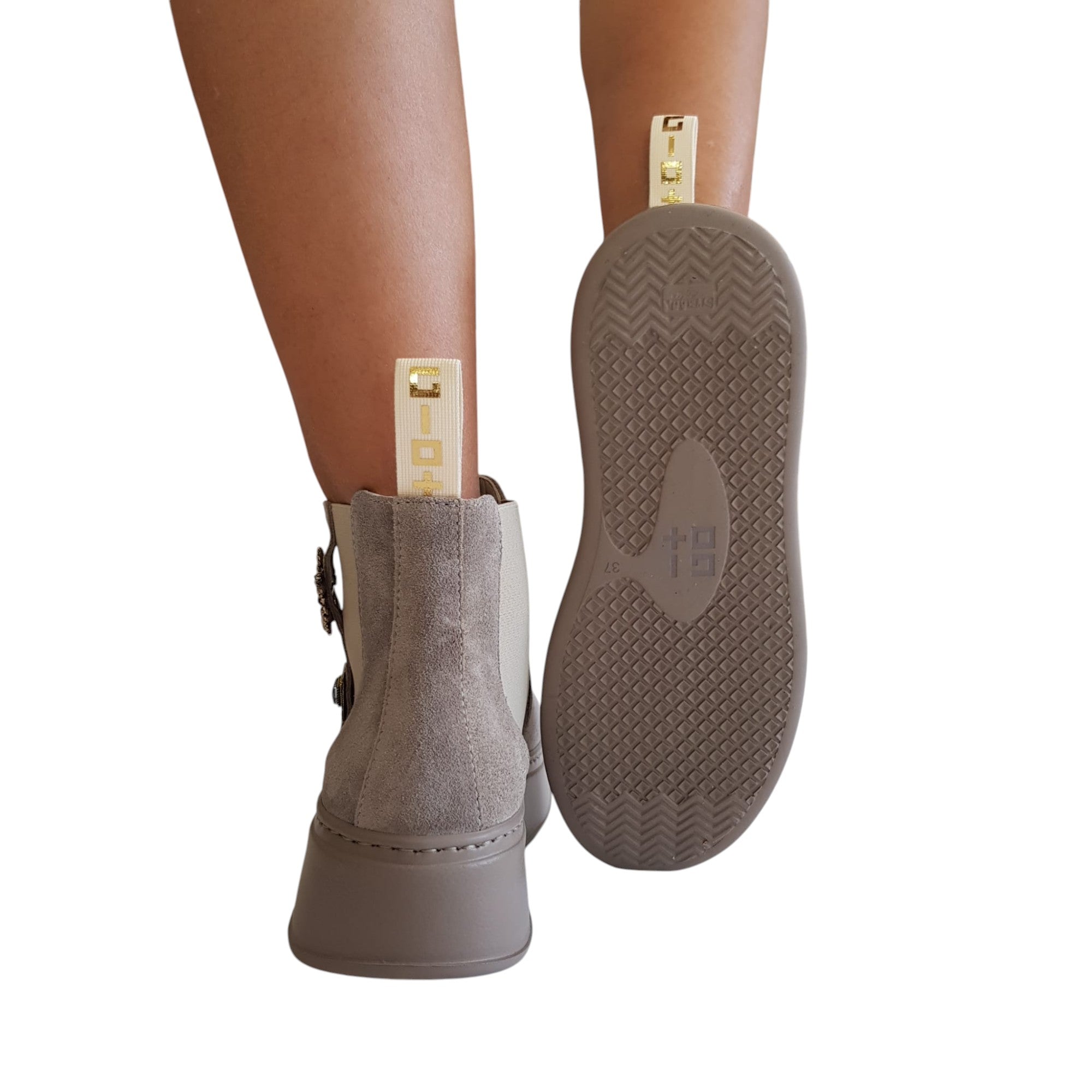 Gio+ Tronchetto Donna Camoscio Tortora www.offidani.it