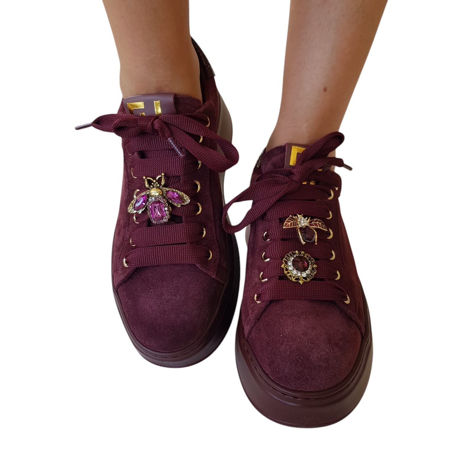 Gio+ Sneakers Donna Camoscio Bordeaux www.offidani.it