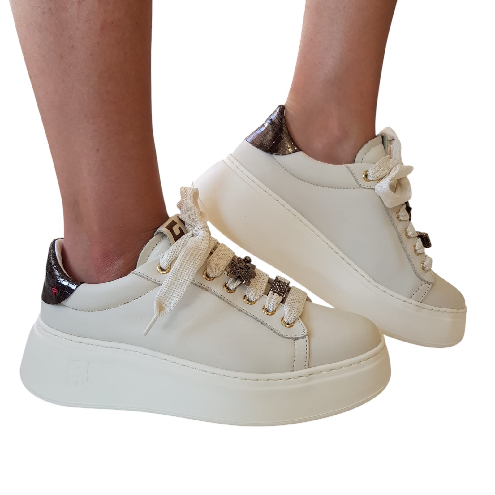 Gio+ Sneakers Donna Pelle Beige www.offidani.it