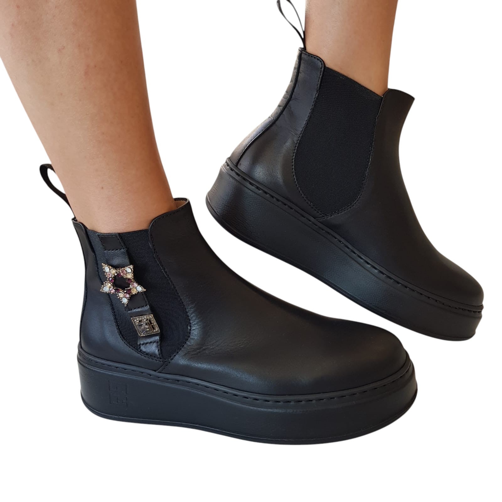 Gio+ Tronchetto Beatles Donna Pelle Nero www.offidani.it