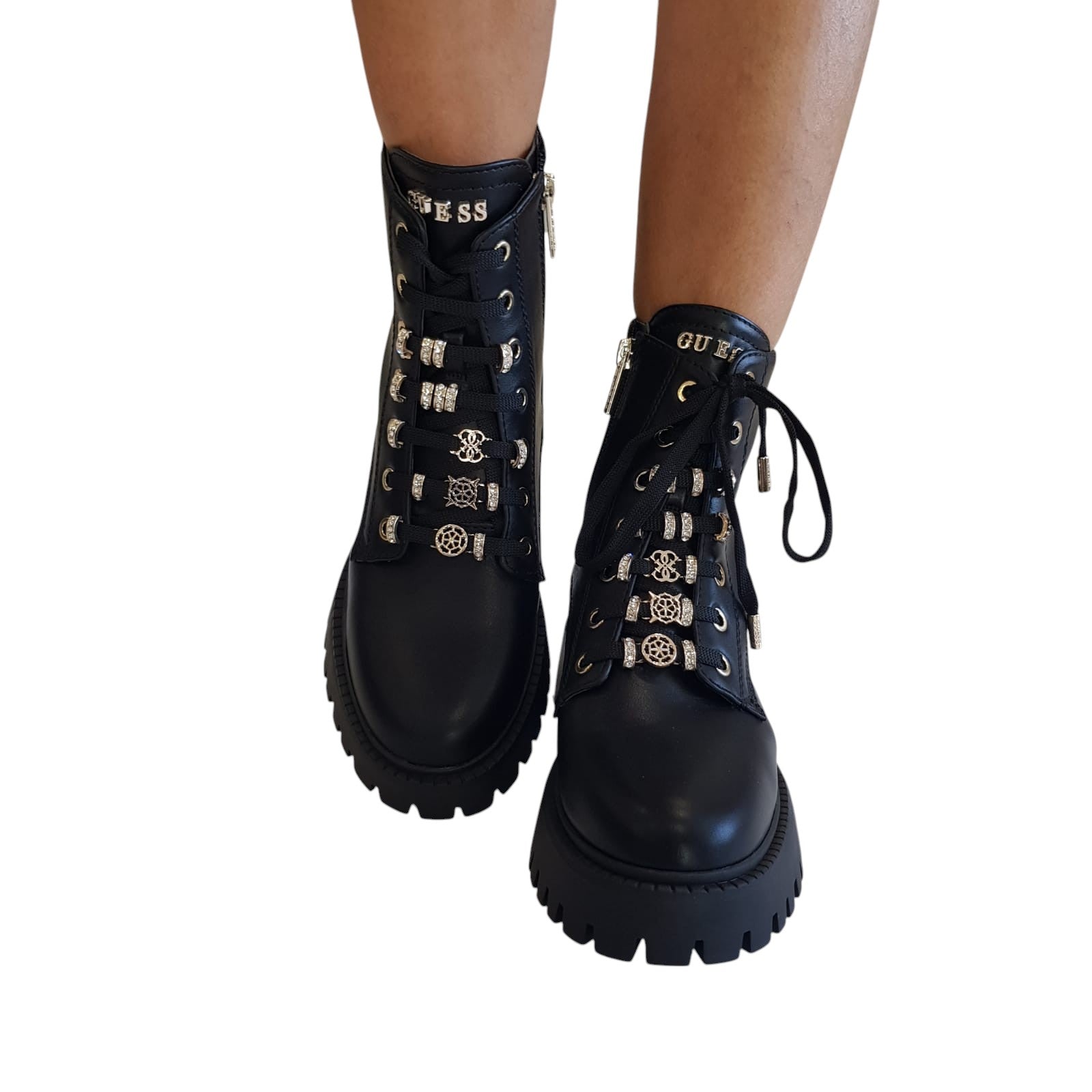 Guess Stivaletto Tronchetto Donna Pelle Nero www.offidani.it