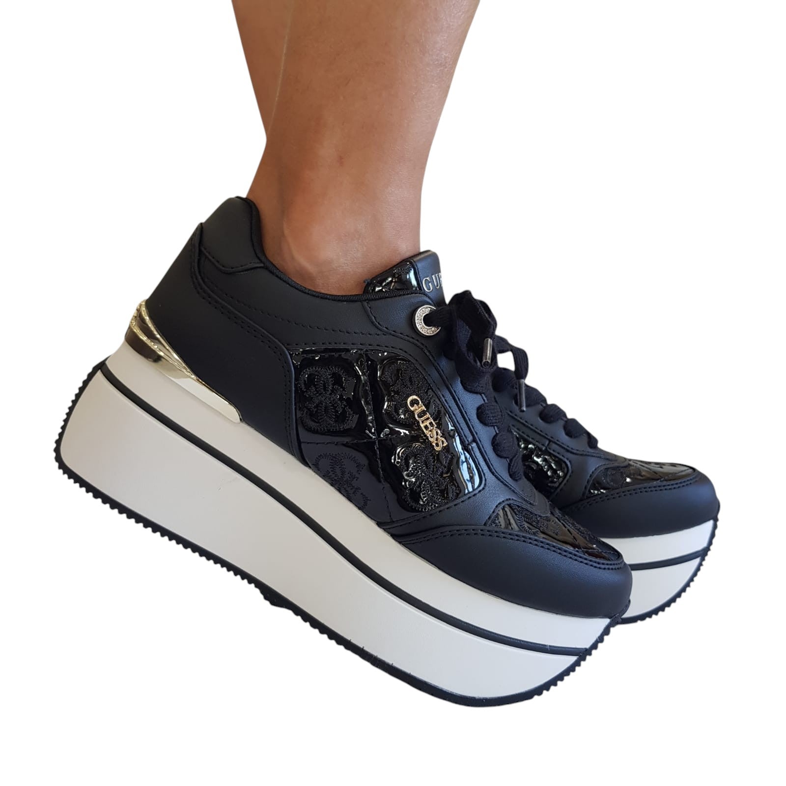 Guess Sneakers Donna Pelle Nero www.offidani.it