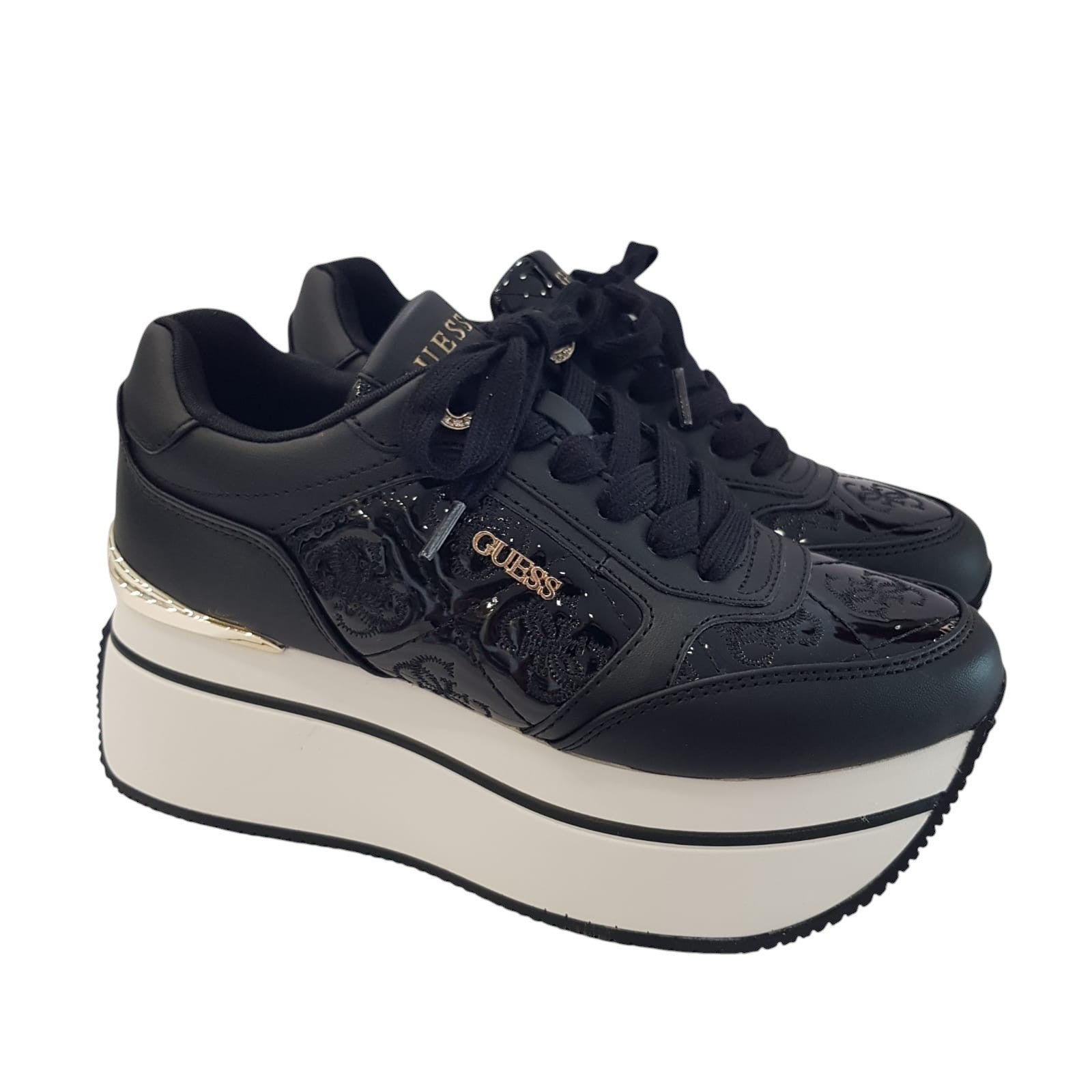 Guess Sneakers Donna Pelle Nero www.offidani.it