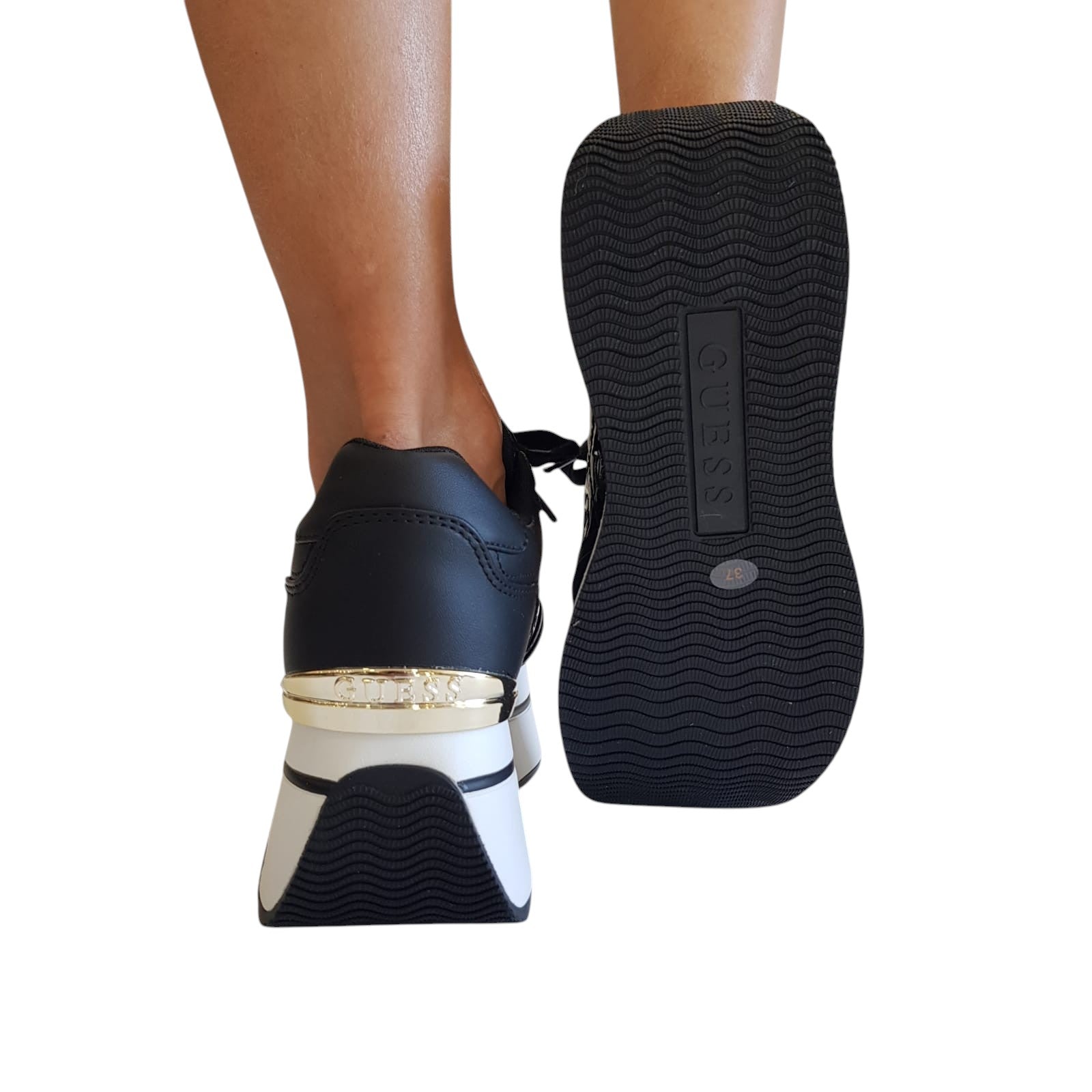 Guess Sneakers Donna Pelle Nero www.offidani.it