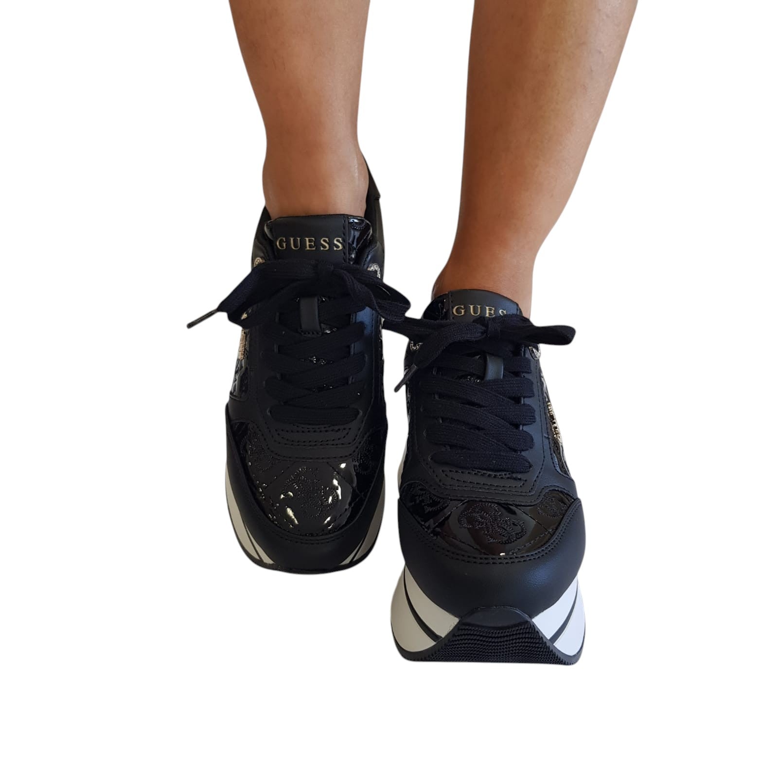 Guess Sneakers Donna Pelle Nero www.offidani.it