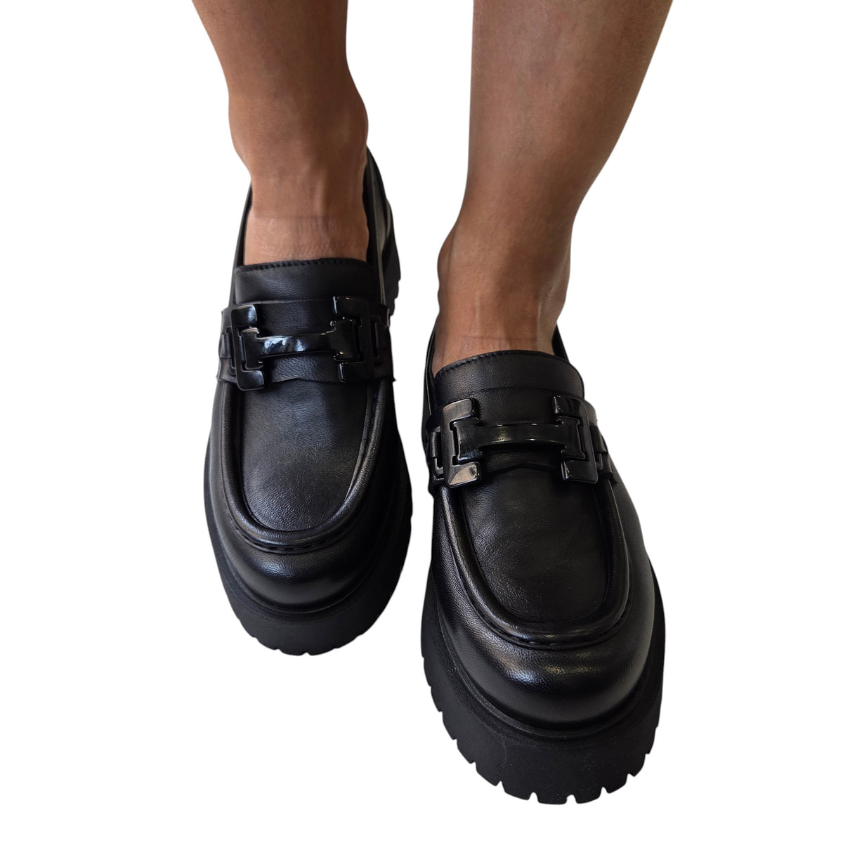 Les Poèmes mocassino donna pelle nero www.offidani.it