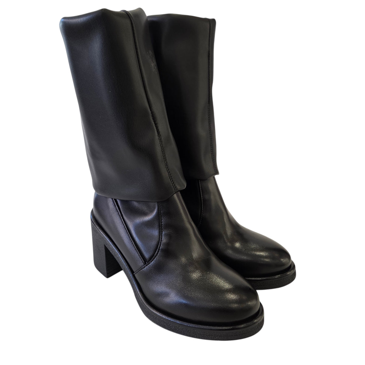 Les Poèmes stivale donna pelle nero www.offidani.it