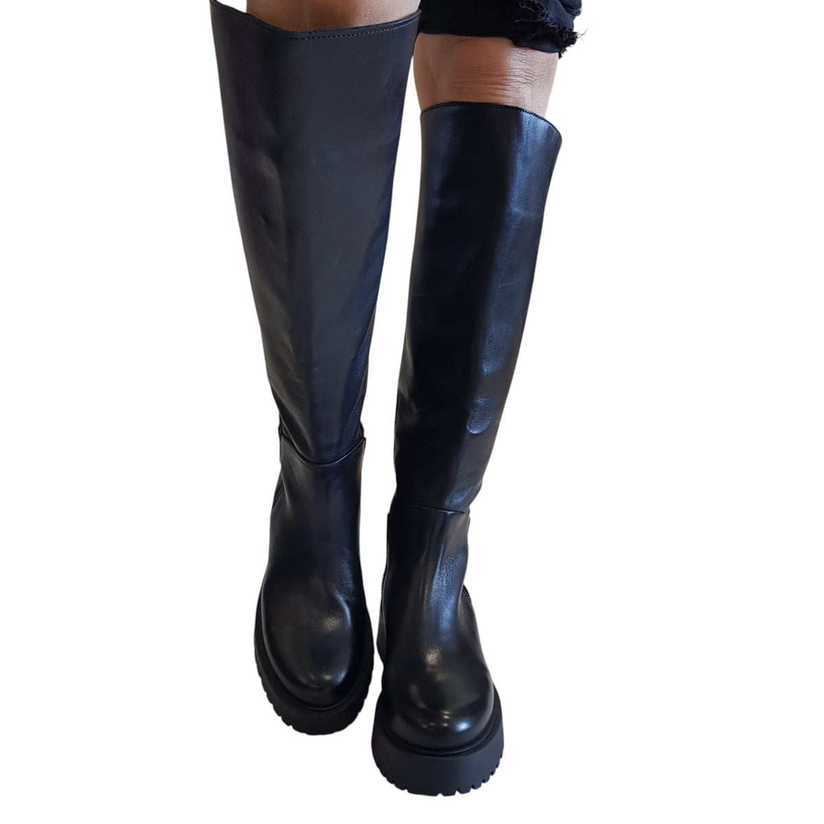 Les Poèmes stivale donna pelle nero www.offidani.it