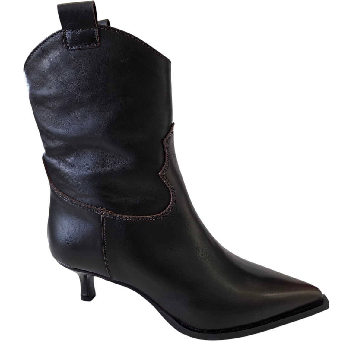 Les Poèmes stivaletto donna pelle testa di moro www.offidani.it