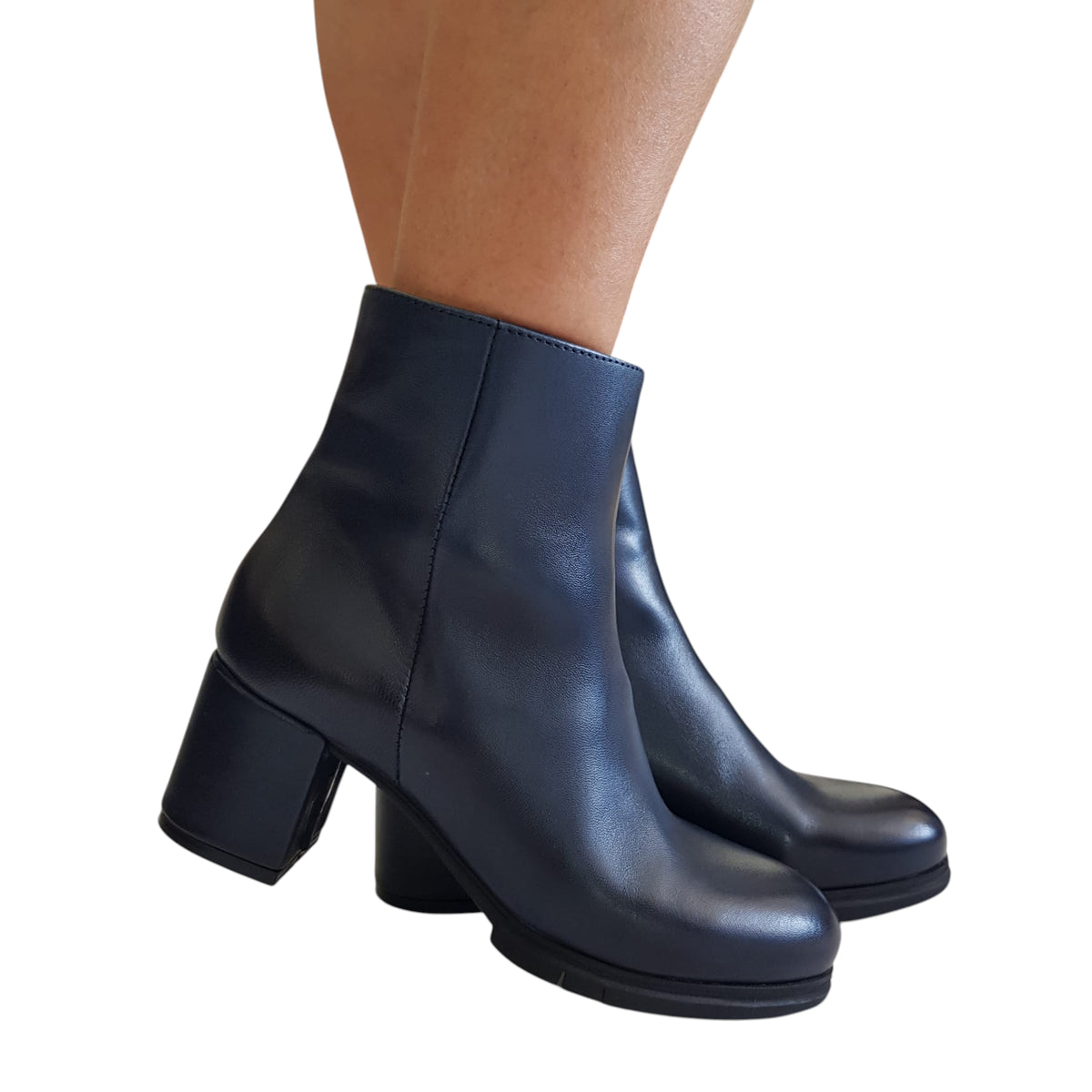 Les Poèmes stivaletto donna pelle blu' www.offidani.it