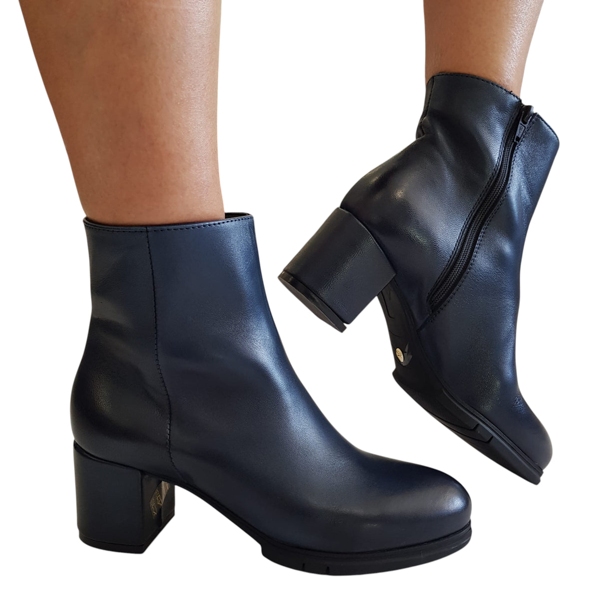 Les Poèmes stivaletto donna pelle blu' www.offidani.it