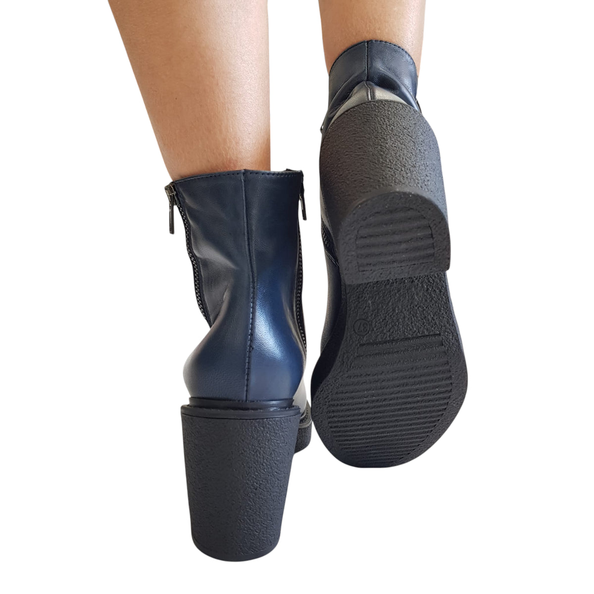 Les Poèmes stivaletto donna pelle blu' www.offidani.it