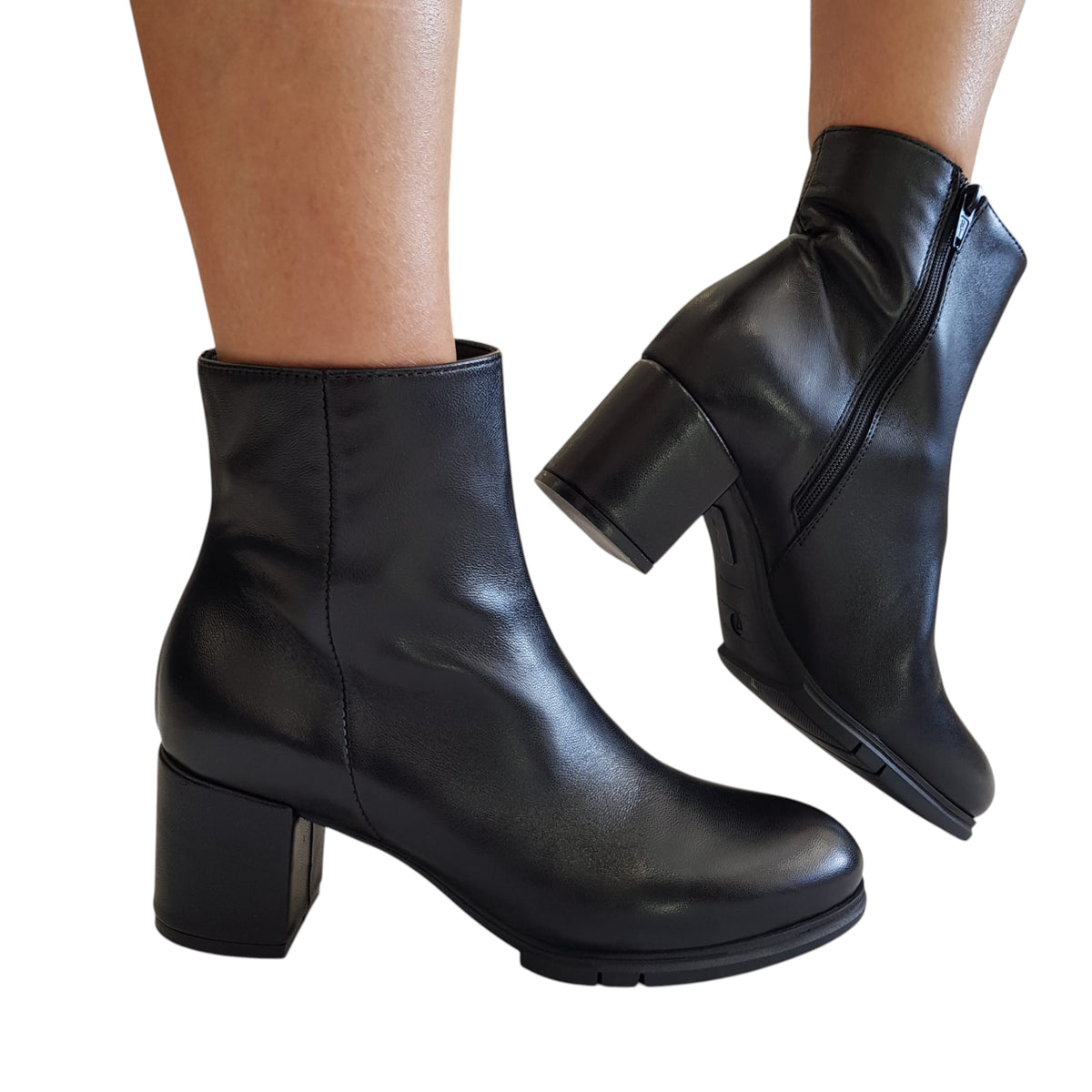 Les Poèmes stivaletto donna pelle nero www.offidani.it