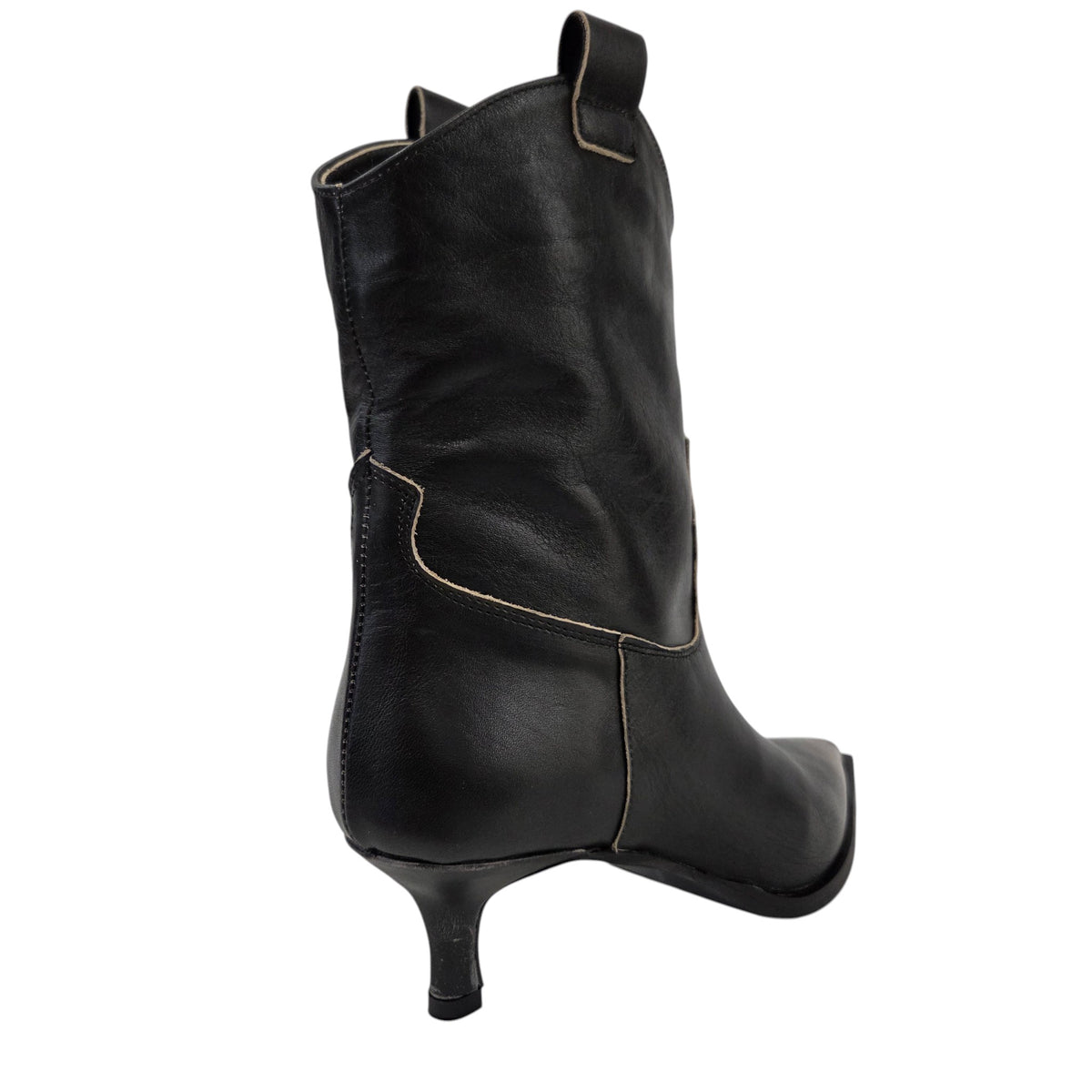 Les Poèmes stivaletto donna pelle nero www.offidani.it