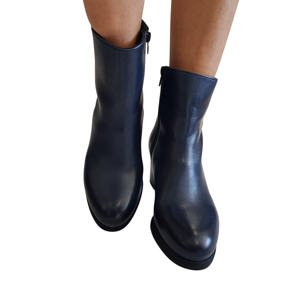 Les Poèmes stivaletto donna pelle blu' www.offidani.it