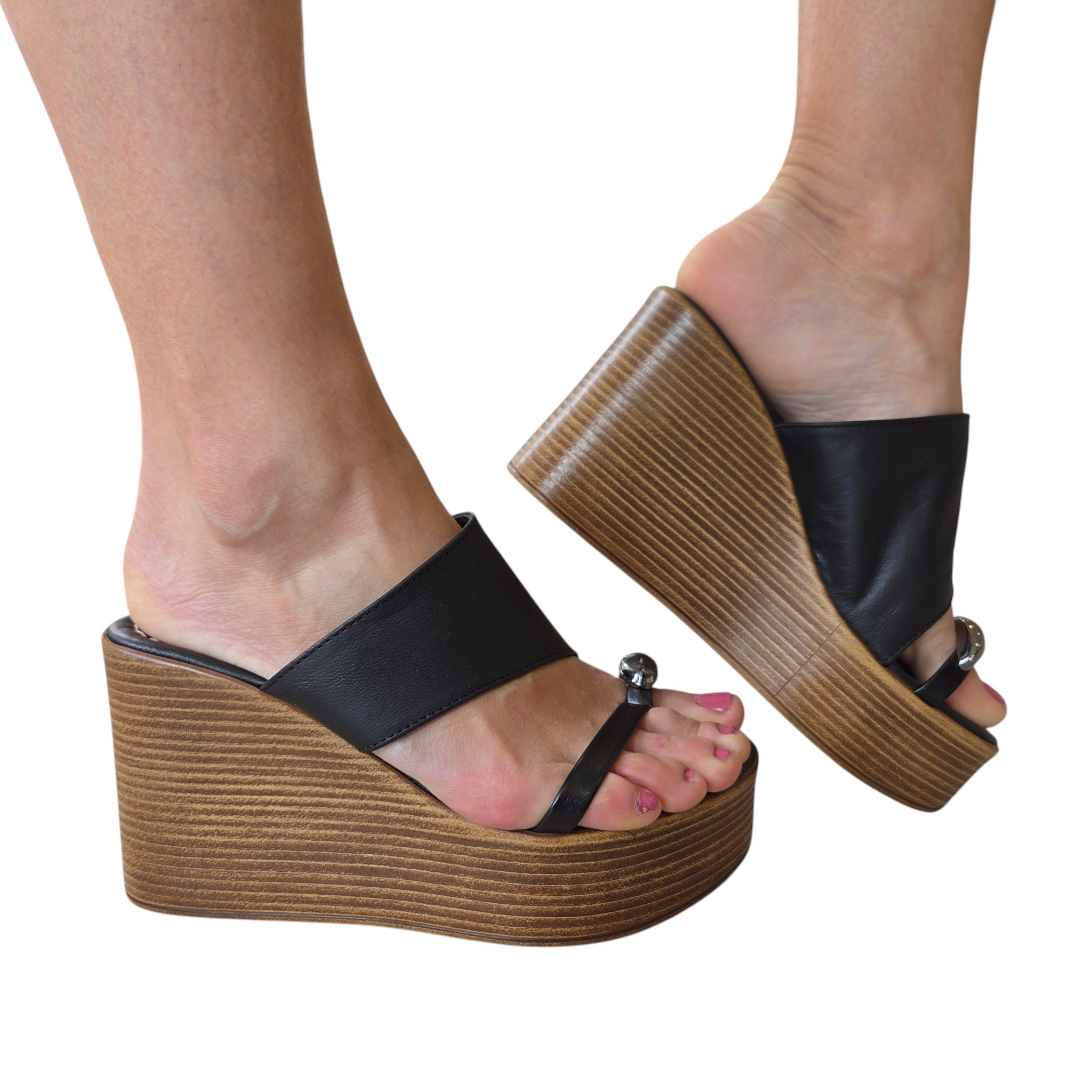 Les Poemes Sandalo Zeppa Infradito Donna www.offidani.it