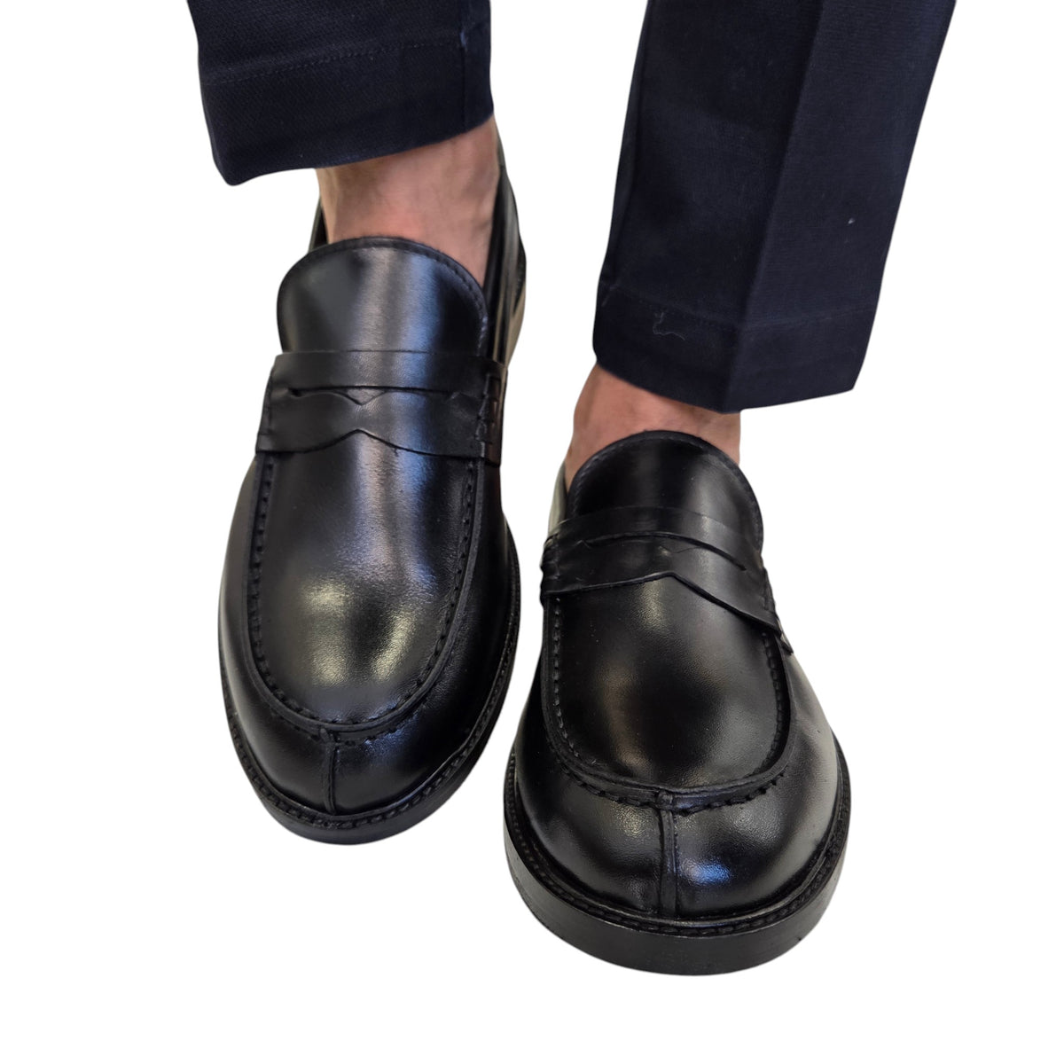 Les Poèmes uomo mocassino pelle nero www.offidani.it