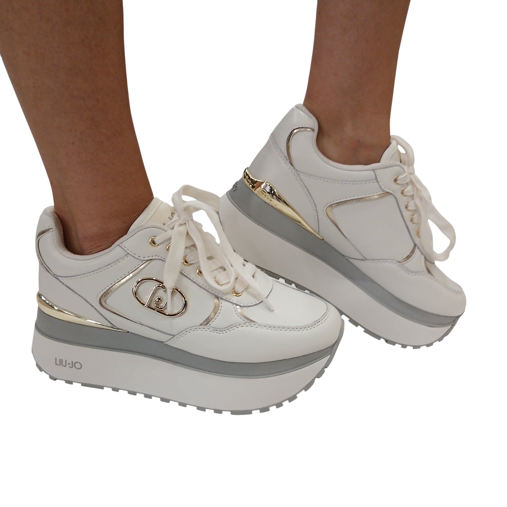 Liu-Jo Sneakers Donna in pelle latte www.offidani.it