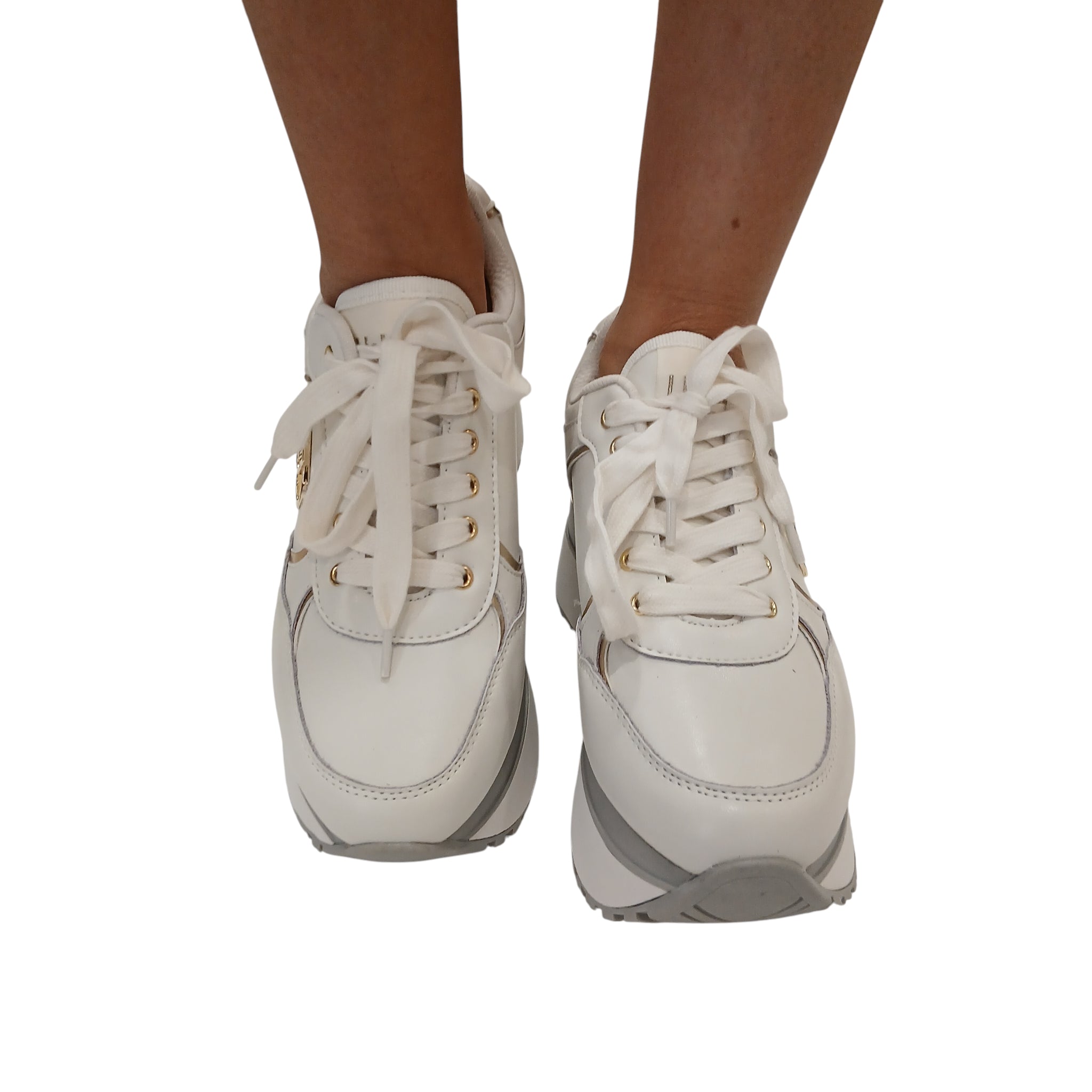 Liu-Jo Sneakers Donna in pelle latte www.offidani.it