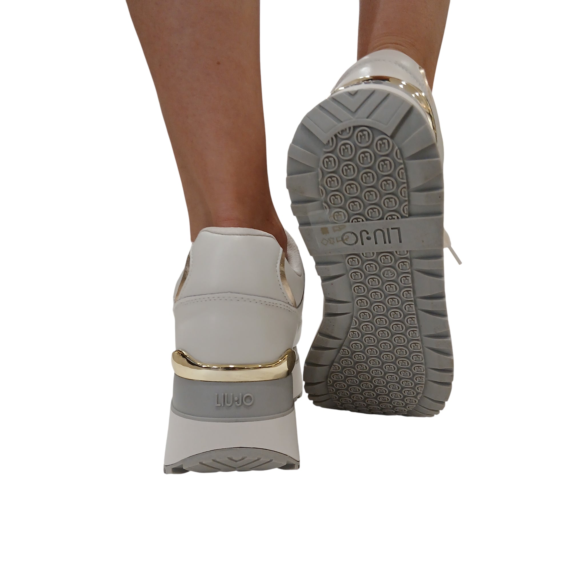 Liu-Jo Sneakers Donna in pelle latte www.offidani.it