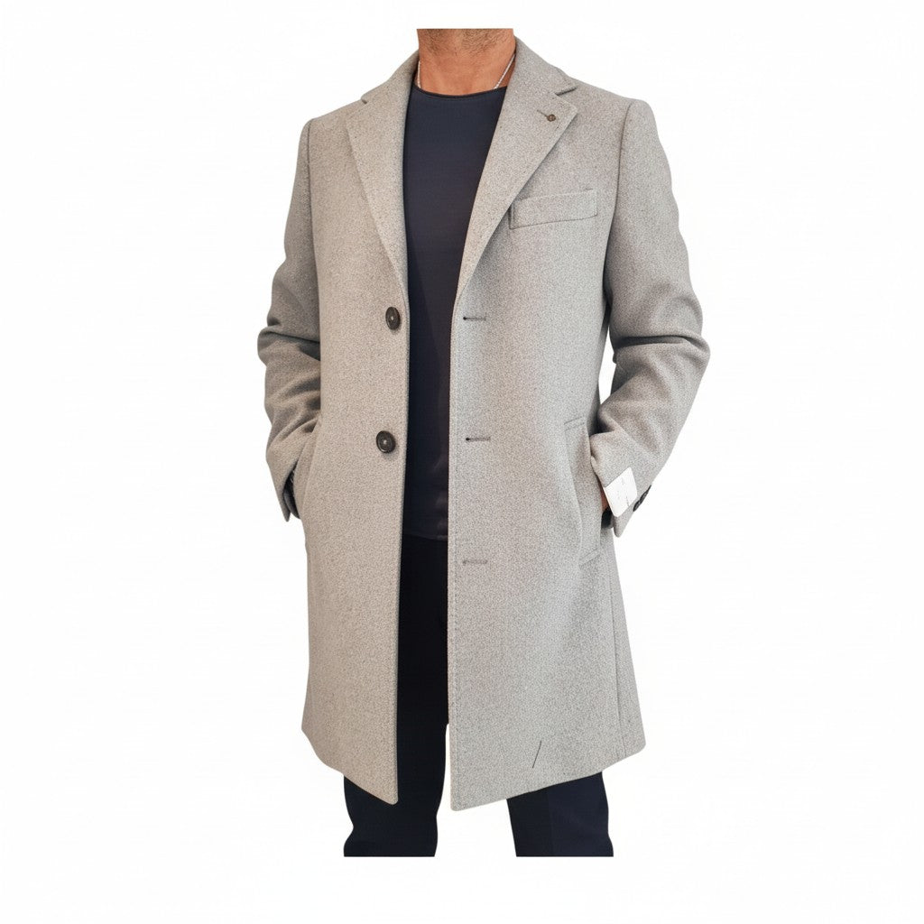 Markup uomo cappotto grigio melange www.offidani.it
