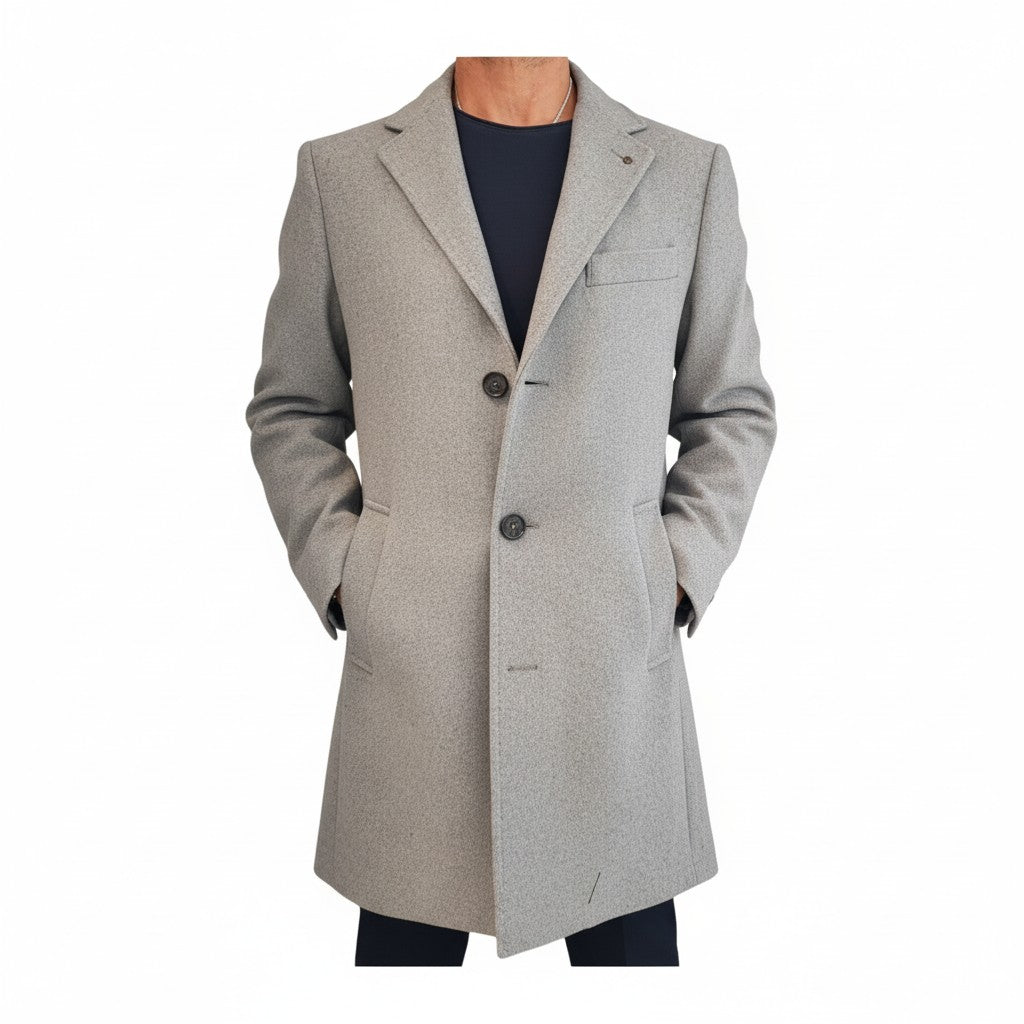 Markup uomo cappotto grigio melange www.offidani.it