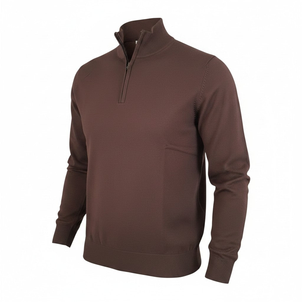 Markup uomo maglioncino marrone con zip www.offidani.it